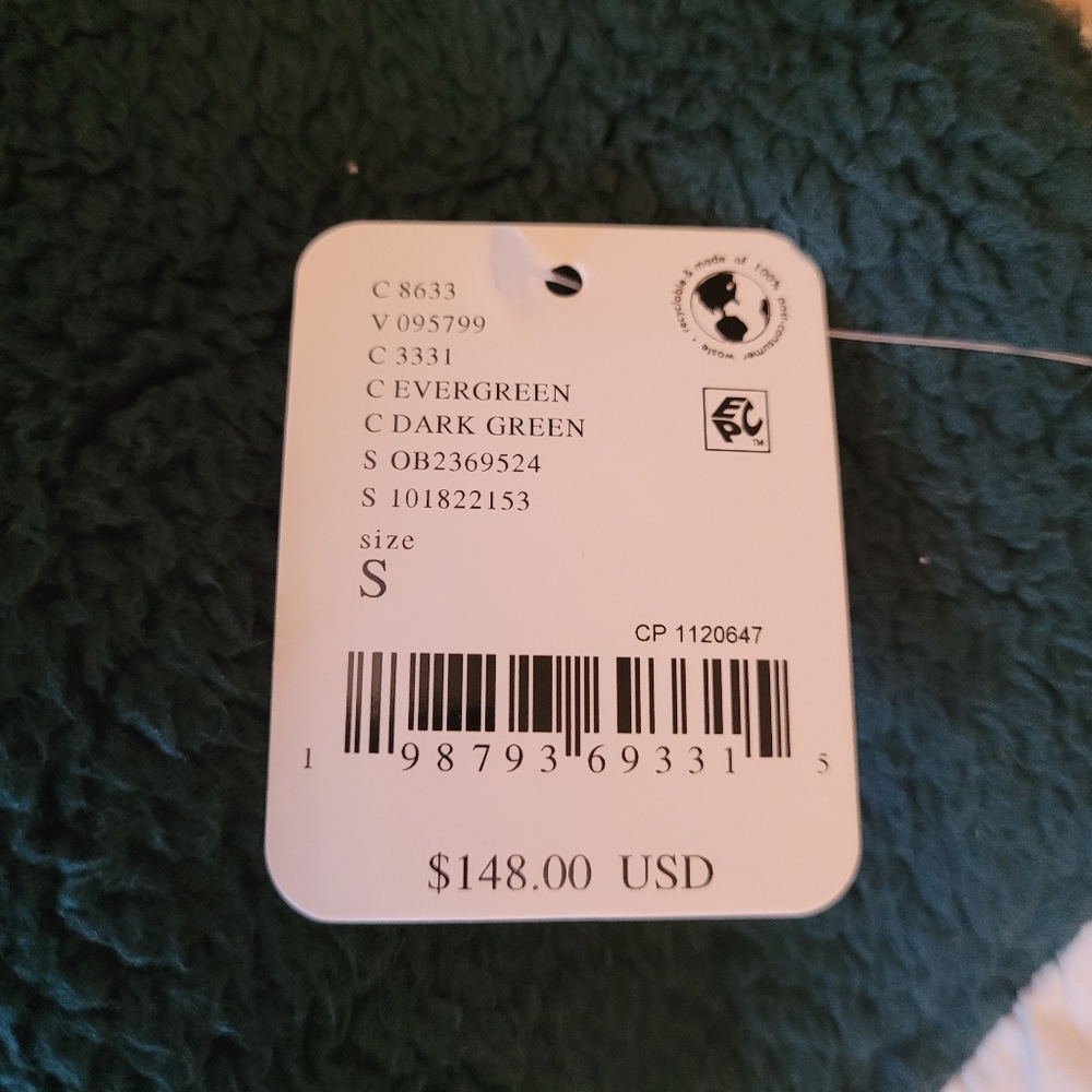 Free People Movement Full Zipper Front Closure Fleece Jacket.  Green Color - Picture 6 of 9